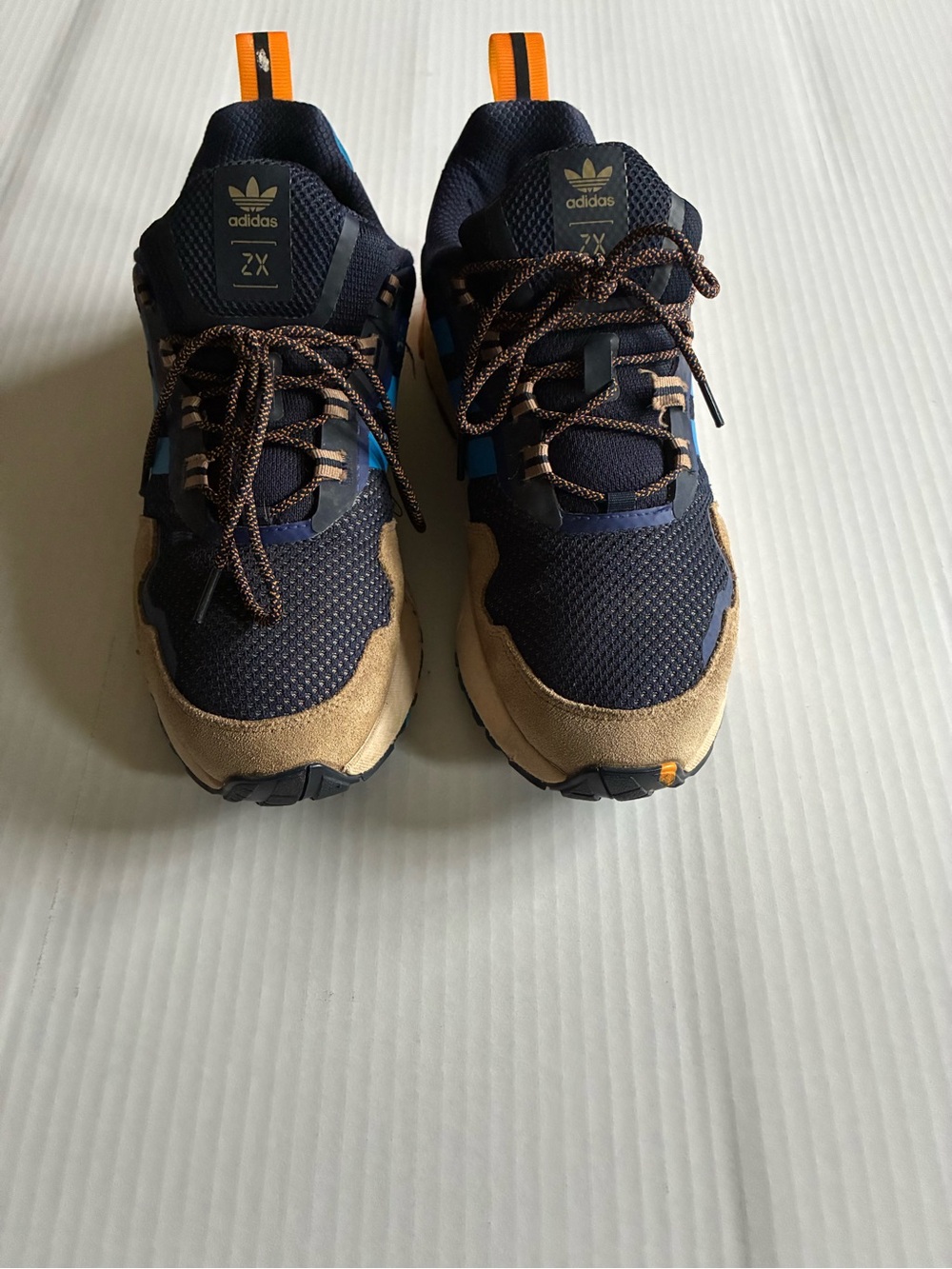 adidas Navy, Tan & Orange Men's Trail Sneakers